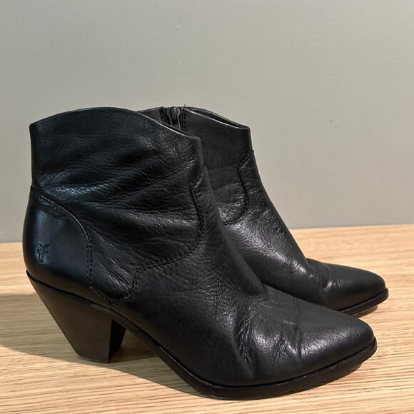 Frye Rory Bootie black leather ankle pointed toe western boots 7.5 - Picture 3 of 7